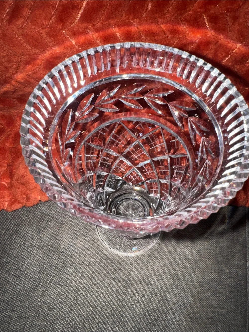 Exquisite Vintage Heavy Cut Crystal Pedestal Vase | Dazzling Diamond Pattern